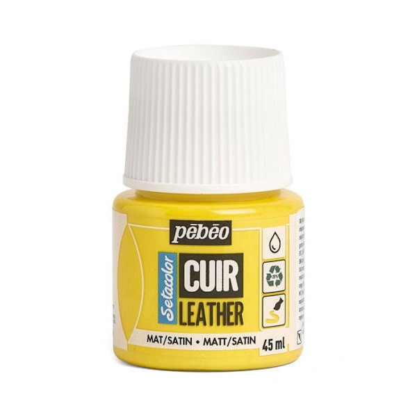Läderfärg - PEBEO - Setacolor - Klar Gul - 45 ml - Akrylfärg Ljusgul