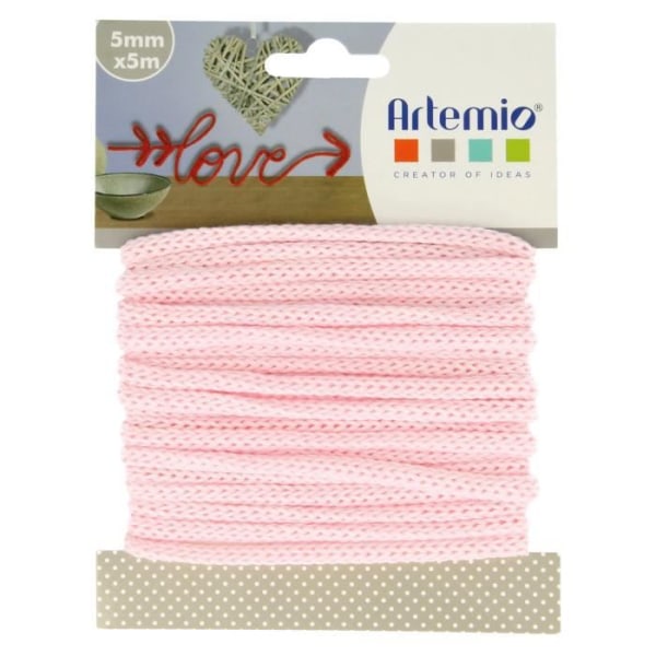 Fil Tricotin - Ikke specificeret - 5 Metrer - Farve Rosa - 5mm - Skabelse af ord eller former Rosa