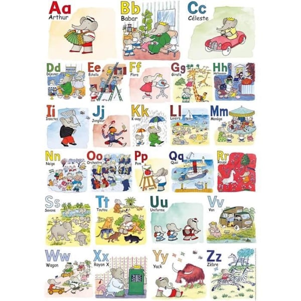 1000 pala palapeli Babarin ABC - Aikuiset ja 12-vuotiaat ja sitä vanhemmat lapset - My Heroes Collection - 87364 - Nathan Flerfärgad