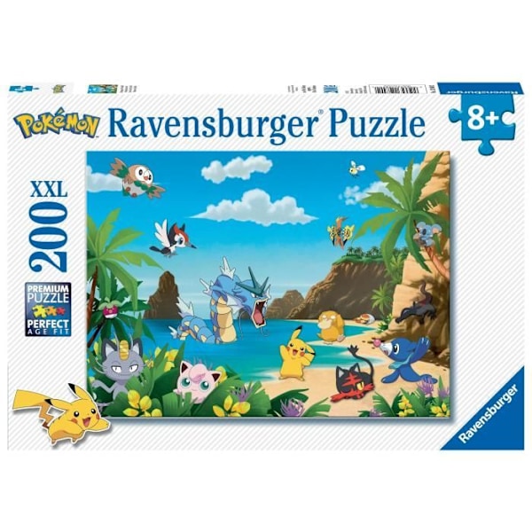 200 brikker XXL puslespil - Ravensburger - Fang dem alle! - Pokémon - Tegnefilm og tegneserier - 2 års garanti Flerfärgad