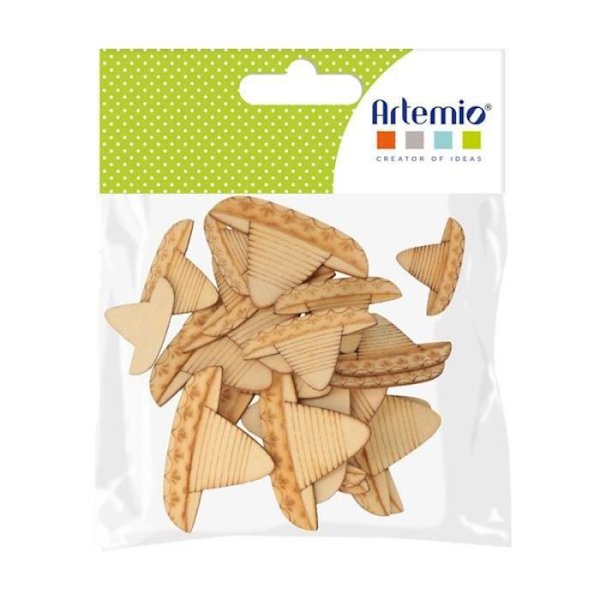30 mini dekorationer i trä - Sombreros - Viva la vida Beige
