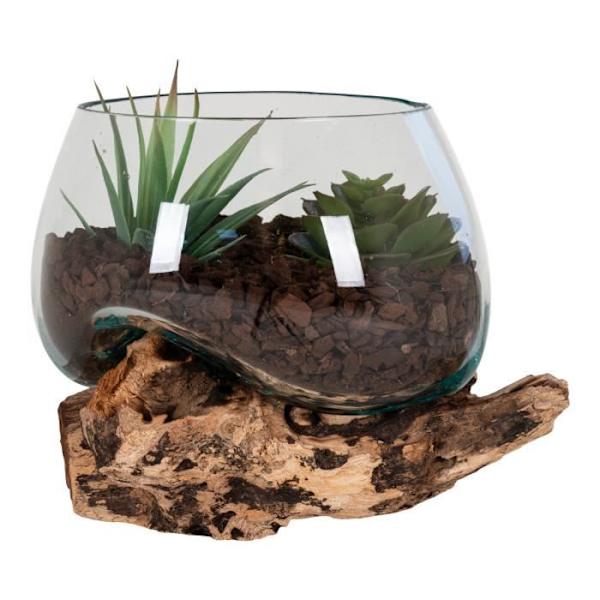 Teak og glas teardrop House Nordic San Marino