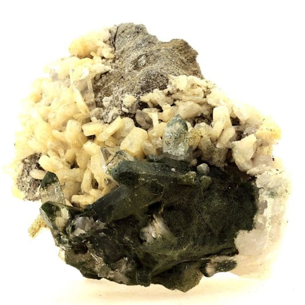 Sten og mineraler. Kvarts + Albit + Calcit. 1921,0 ct. Grandes Rousses, Isère, Frankrig..