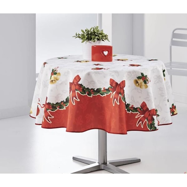 Juledug - Ikke specificeret - 160 cm - Pletbestandig - Rød - Rund eller Rektangulær Röd