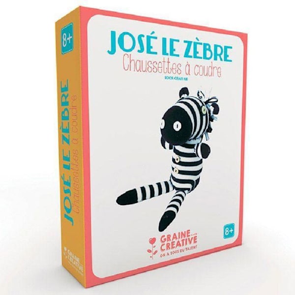 Sydsømssæt til børn - Graine créative - José le zèbre - Beige - Fra 8 år - Unisex