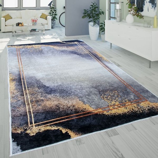 Stuetæppe GULD, Hvid Mål - 160x230