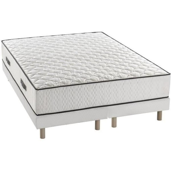 Madras + boxspringsæt 2 x 90 x 200cm - Pocketfjedre - 24 cm - 7 komfortzoner - Balanceret - DÉKO DREAM Afslapning
