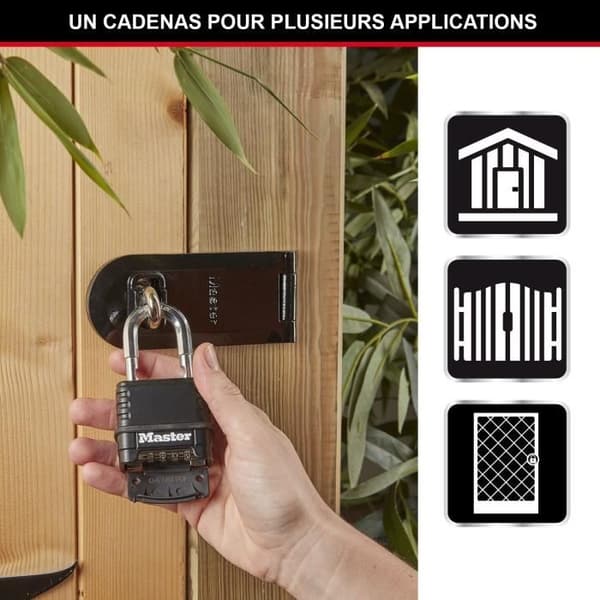 Master Lock Excell Zink Kombinations hængelås 57mm Sort M178EURD Svart