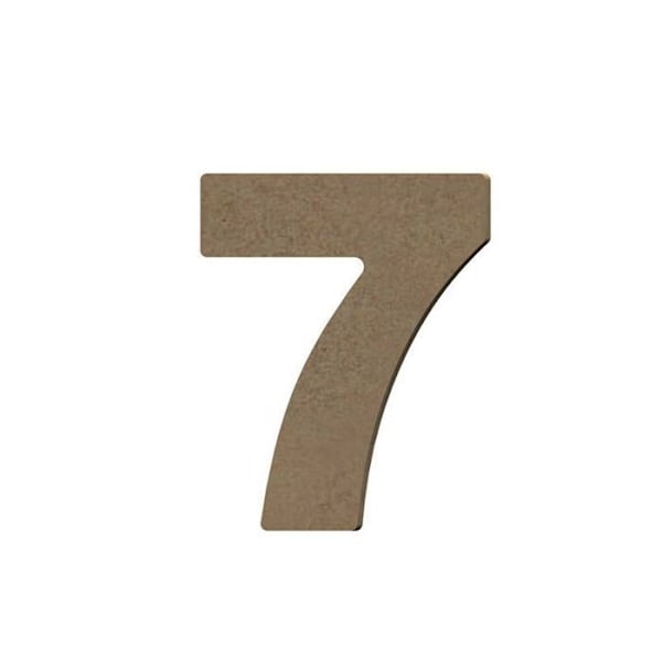 Numero 7 MDF-puuta koristeeksi - 8 cm brun