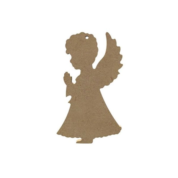 Rukousenkeli MDF-puuta koristeluun - 15 x 9 cm kastanj