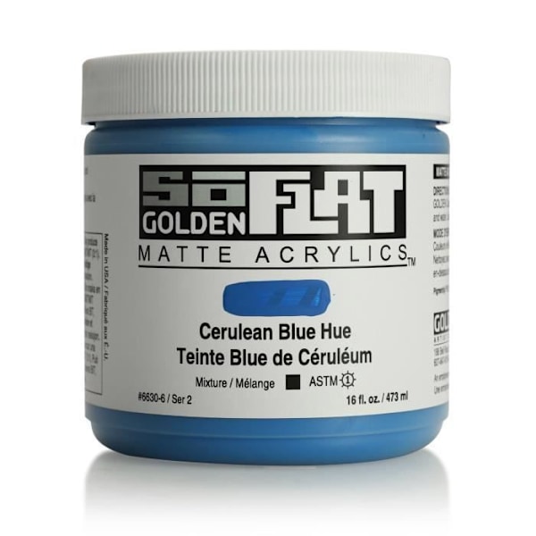 SoFlat Gyllene Akrylfärg 473 ml Cerulean Blue Tint S2