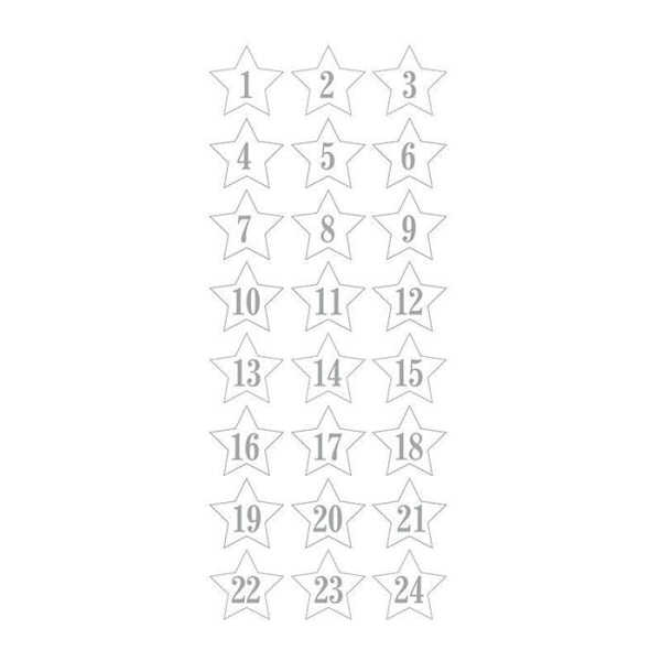 Autocollants Puffies 3D XL Julekalender sølv stjerner Silver