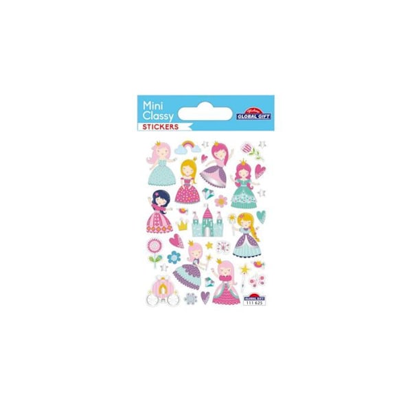 Klistermærker - Miniprinsesser - Guld - 1,8 cm Flerfärgad