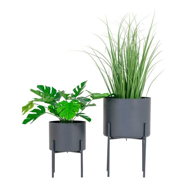 444269 Hus Nordic Blomsterpotter 2 stk Pavia Grå Grå
