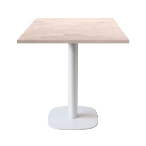 Tabel 70 x 70 cm - model Runde hvid ben egetræ bosco beige