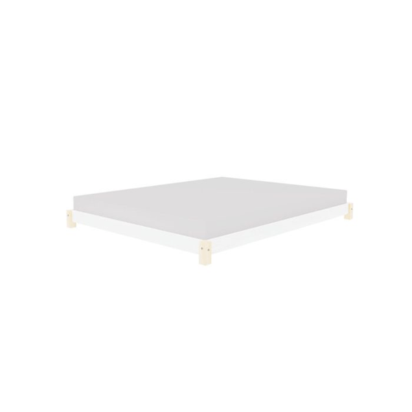 Seng dobbel TATAMI 160 x 200 naturlig og hvid Vit