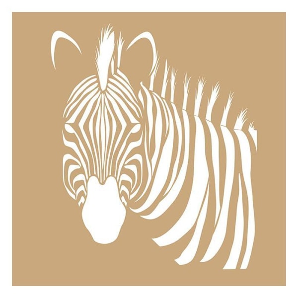 2 Kraft stencils Zebrahoved 20 x 20 cm kastanj