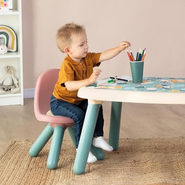 Pieni Smoby - Lasten tuoli vaaleanpunainen - Puhalletut jalat - Sisä- ja ulkokäyttöön - UV-suojattu Rosa
