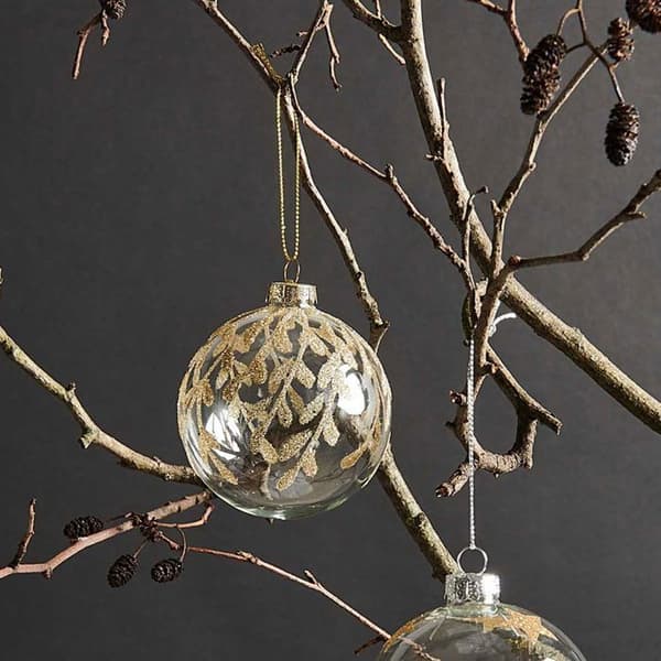 Guldbladsglas julekugle Ø 8 cm gyllene