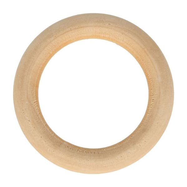 5 træ ringe 5 cm beige