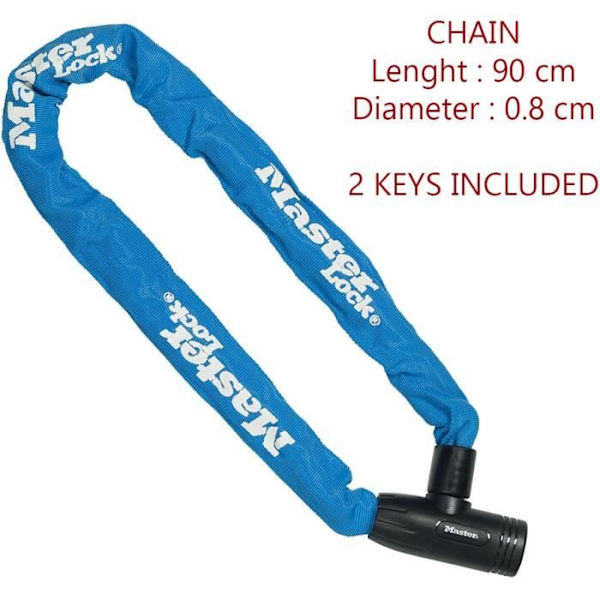 MASTER LOCK Cykellås Kæde [Nøgle] [90 cm Kæde] [Blå] 8391EURDPROCOLB Blå