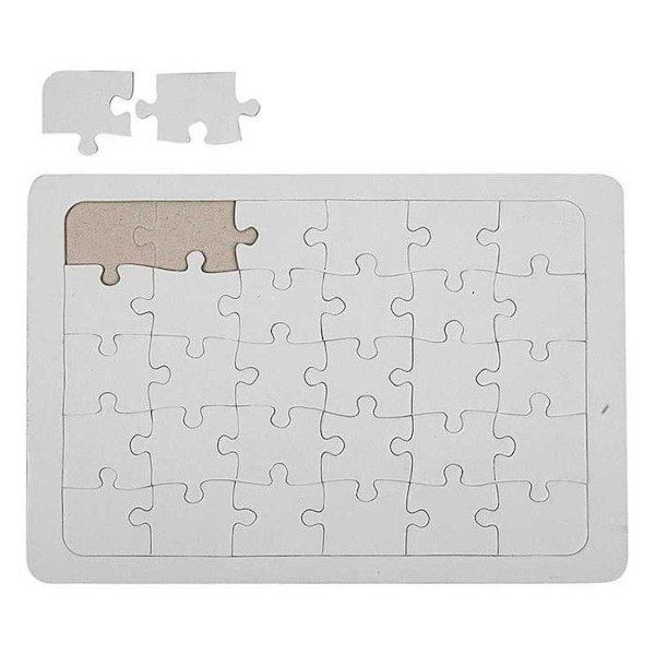3 vita pussel att dekorera 30 bitar 15 x 21 cm Vit