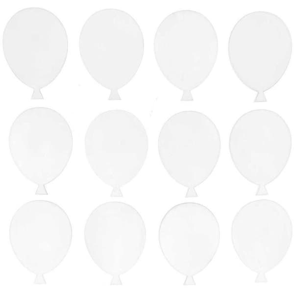 12 stora vita träballonger 52 mm Vit