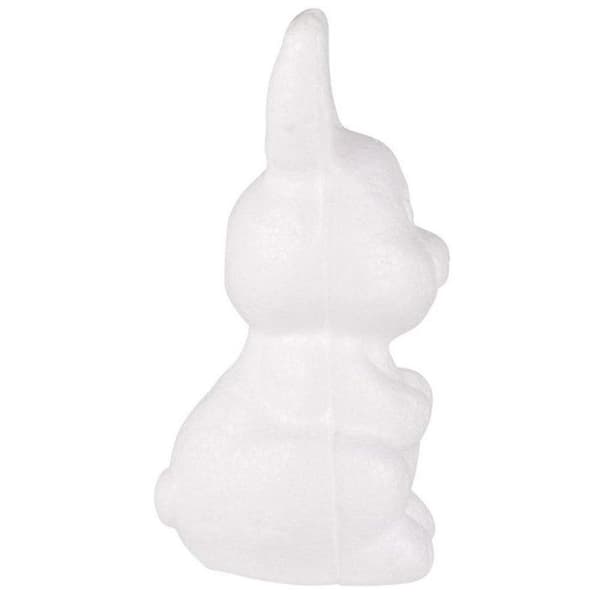 Styrofoam kanin, stående, 8 cm Vit