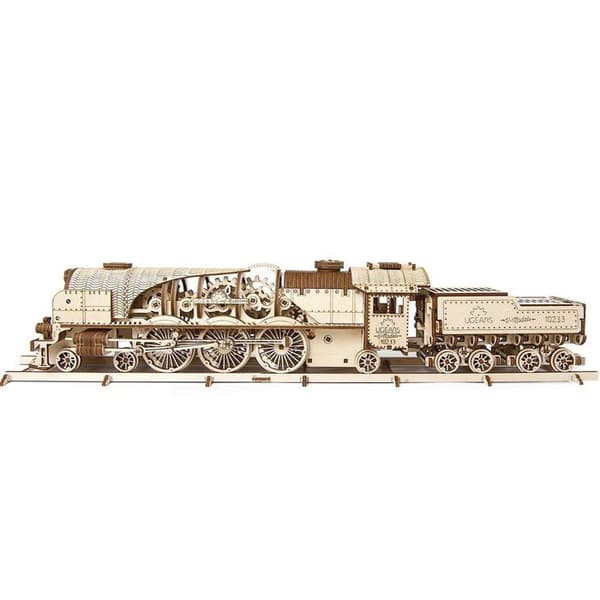 Træmodel: Dampskilt V-Express med spænding, mekanisk model beige
