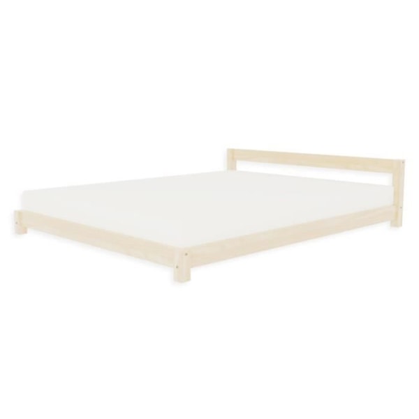 COMFY Skandinavisk dubbelsäng 200 x 200 lackad - GENERIC - Massivt trä - Barn - Lamell - 2 platser Beige