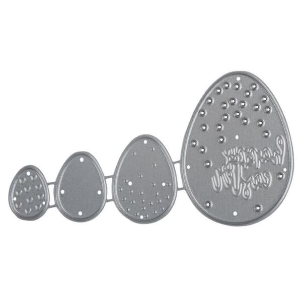 Klippestencilsæt: Påskeæg, 1,5 - 4,5 cm x 1,1 - 3,2 cm, 4 stk. Grå