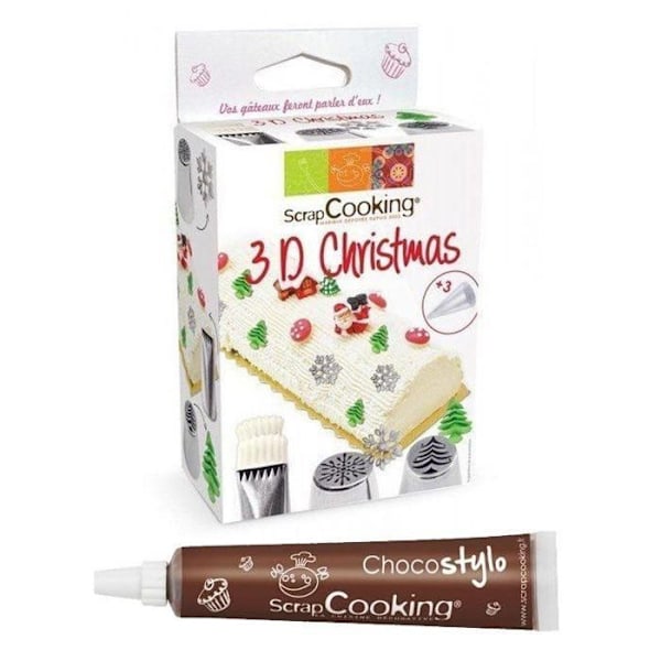 Christmas Edition 3D leivonnaisten suutinsarja + 1 suklaakynä