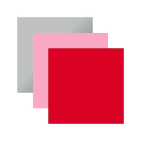 3 permanente vinyler 91 x 33 cm - rød, sølv, lys pink Flerfärgad