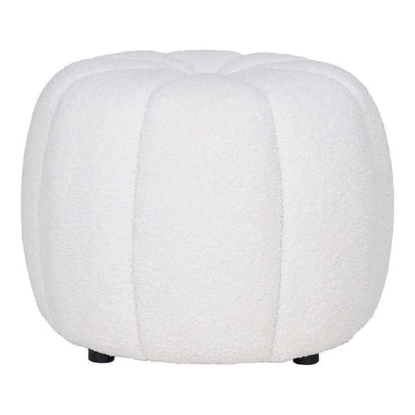 Paisley puff Ø48cm benvit. Vit