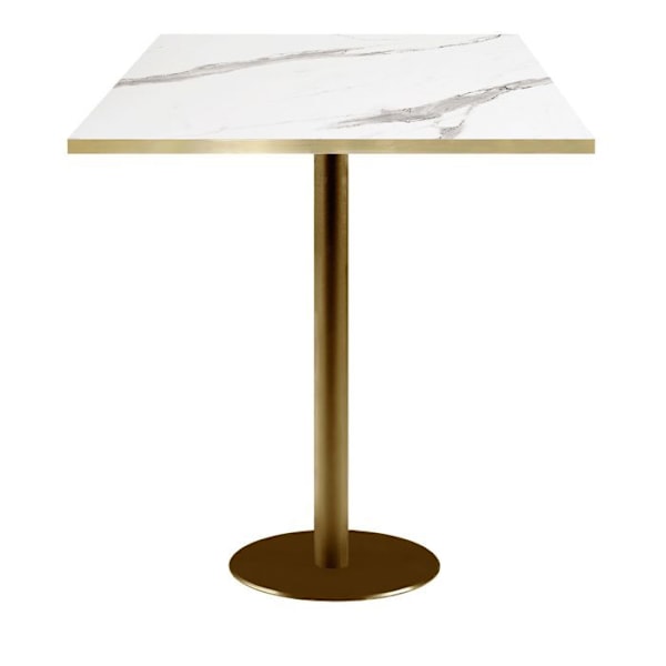 Barbord 70 x 70 cm bistro stil Rom model mørk guld fod Vit