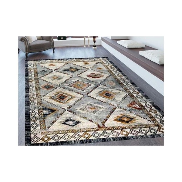 Tæppe - SURIYE - Grå - 120x180 cm - Vintage - Antiskrid - Maskinvaskbar Grå