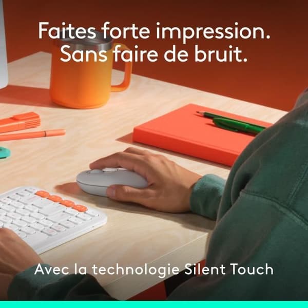 Mus - Trådløs - Logitech - Pop-mus - Off-white
