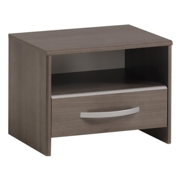 PARISOT Komplet voksen soveværelse - Moderne - Sølv valnød indretning - L 140 x L 190 cm - YSA Silver valnöt dekor