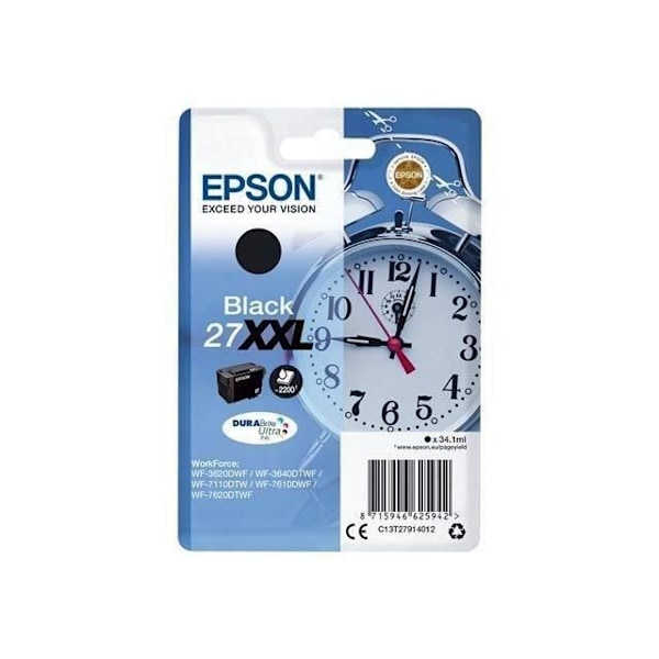 EPSON T2791 XXL musta mustekasetti - Herätyskello (C13T27914012)