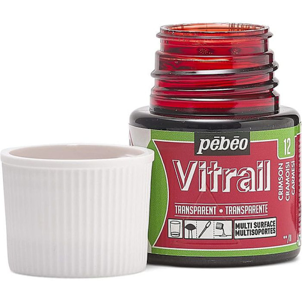 Glasmaler - Pebeo - Kramosi - 45ml - Blank - Transparent djupröd