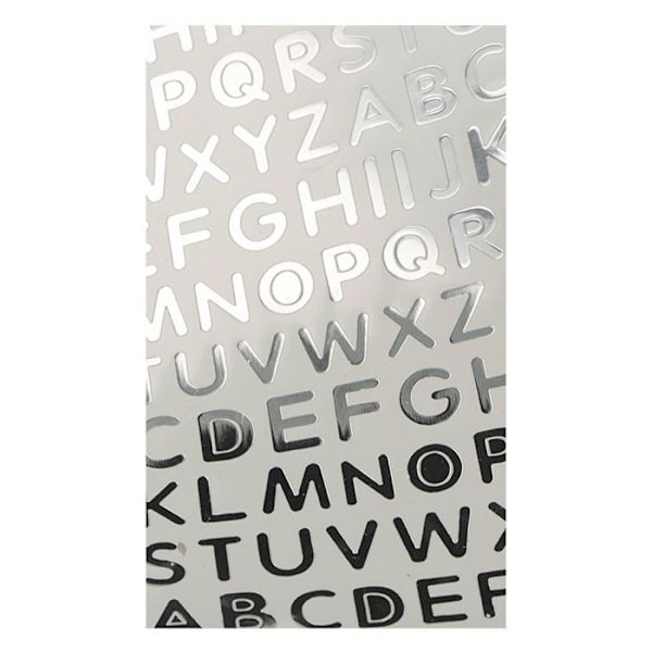 Itsekiinnittyvä PVC-aakkoset - hopea Silver