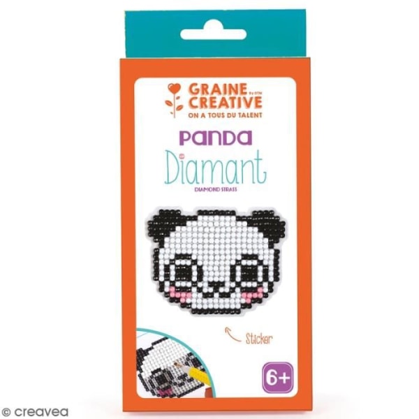 Panda Diamond Mosaic Kit - Creative Seed - Barn - Röd - 6 år - Vit