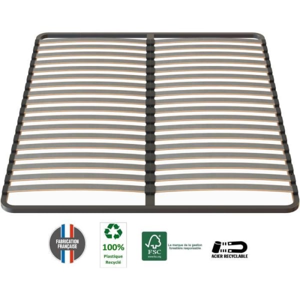 SEDAC Sengebund 160x200 - 18 lameller 53mm - antracit