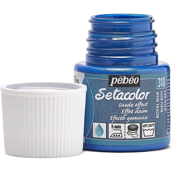 Tygfärg - PéBéo - Sétacolor - Mockaeffekt - Kungsblå - 45 ml kungsblå