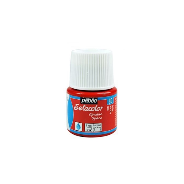 Kangasmaali - PéBéo - Setacolor läpinäkymätön - Punainen - 45 ml - Pesunkestävä Röd