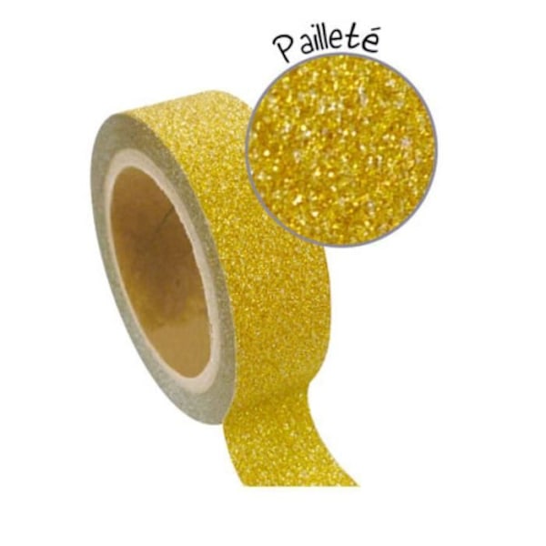 1 GULD GLITTER KLÆBENDE TAPE 15x5m