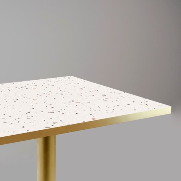 Högt bord 60 x 60 cm Rom bistro terrazzo Vit