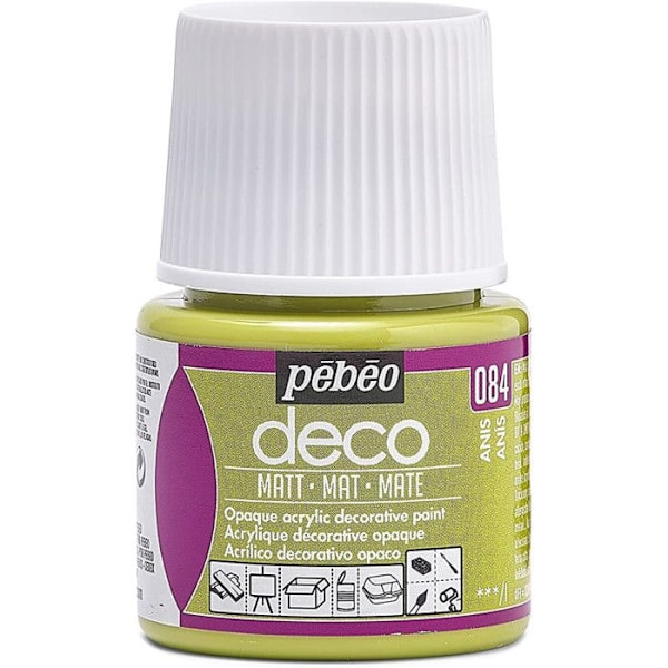 Akrylfärg - Pébéo - P.BO Déco - Anis matt - 45ml - Matt finish Anis