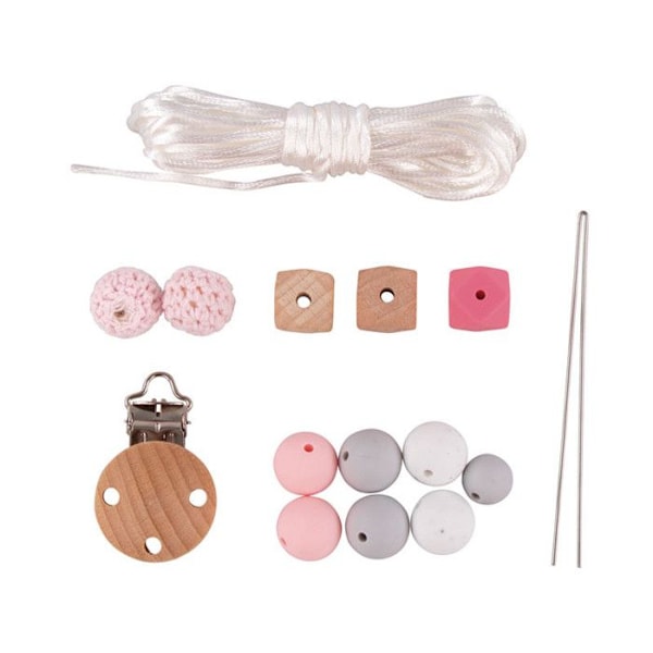 Set: Nappkedja, rosa, 15 st, box-LS Flerfärgad