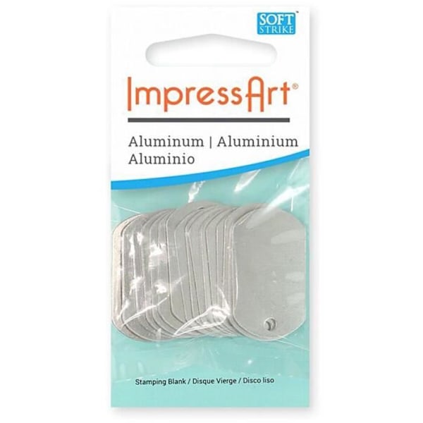 Aluminiumsetiket - ImpressArt - 3 x 2 cm - 13 stykker - Sølvfarve - Unisex Grå